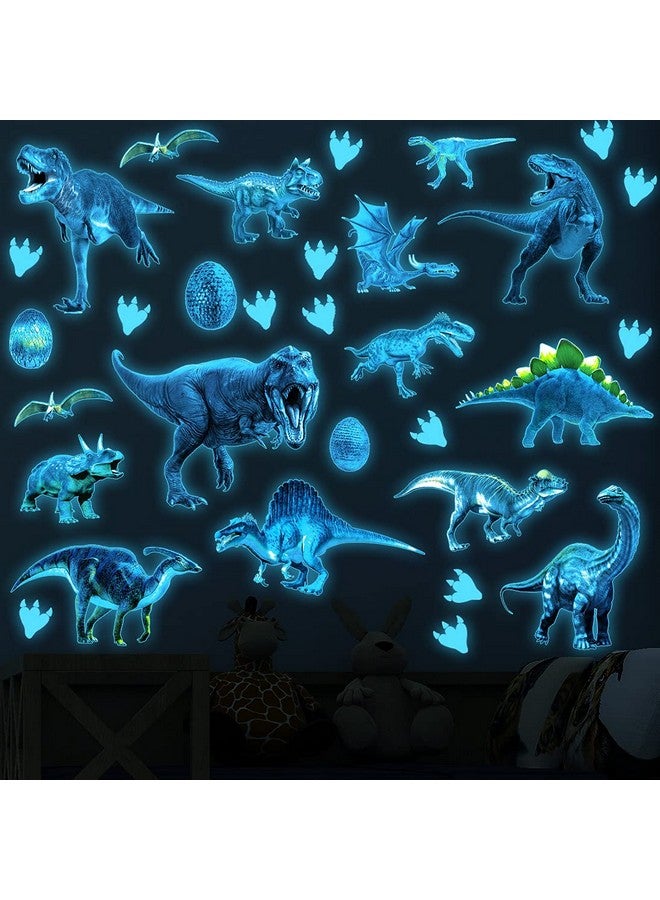 LiveGallery Dinosaurs Wall Decals Glow in The Dark Dinosaur Wall Stickers Removable Tyrannosaurus Wall Decor Dinosaur Eggs and Paw Print Wall Mural for Kids Nursery Living Room Bedroom Classroom Home Decoration - Image 3