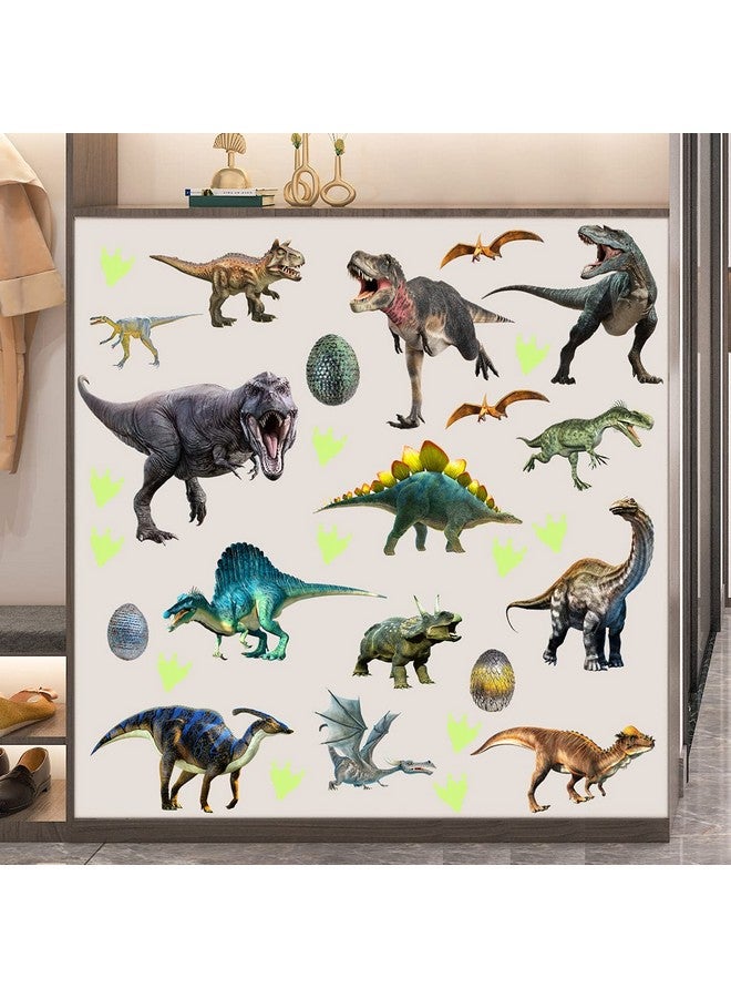 LiveGallery Dinosaurs Wall Decals Glow in The Dark Dinosaur Wall Stickers Removable Tyrannosaurus Wall Decor Dinosaur Eggs and Paw Print Wall Mural for Kids Nursery Living Room Bedroom Classroom Home Decoration - Image 4