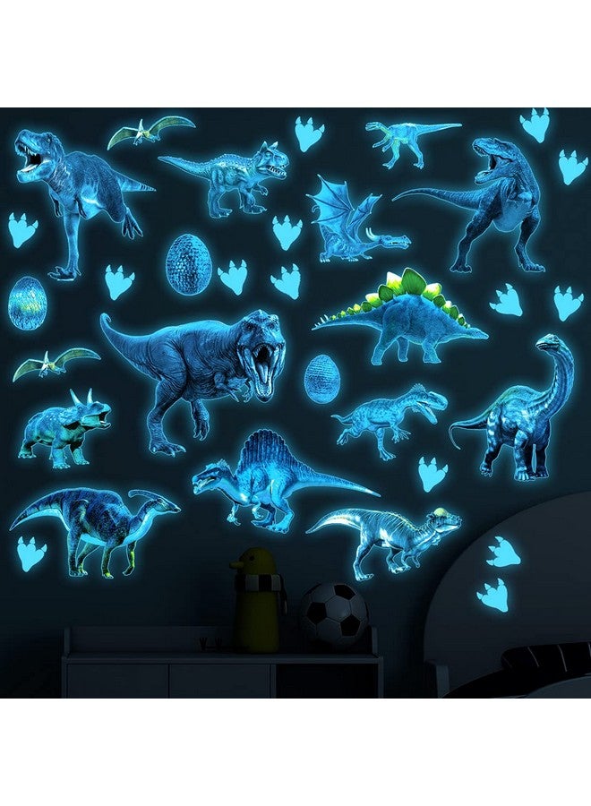 LiveGallery Dinosaurs Wall Decals Glow in The Dark Dinosaur Wall Stickers Removable Tyrannosaurus Wall Decor Dinosaur Eggs and Paw Print Wall Mural for Kids Nursery Living Room Bedroom Classroom Home Decoration - Image 5