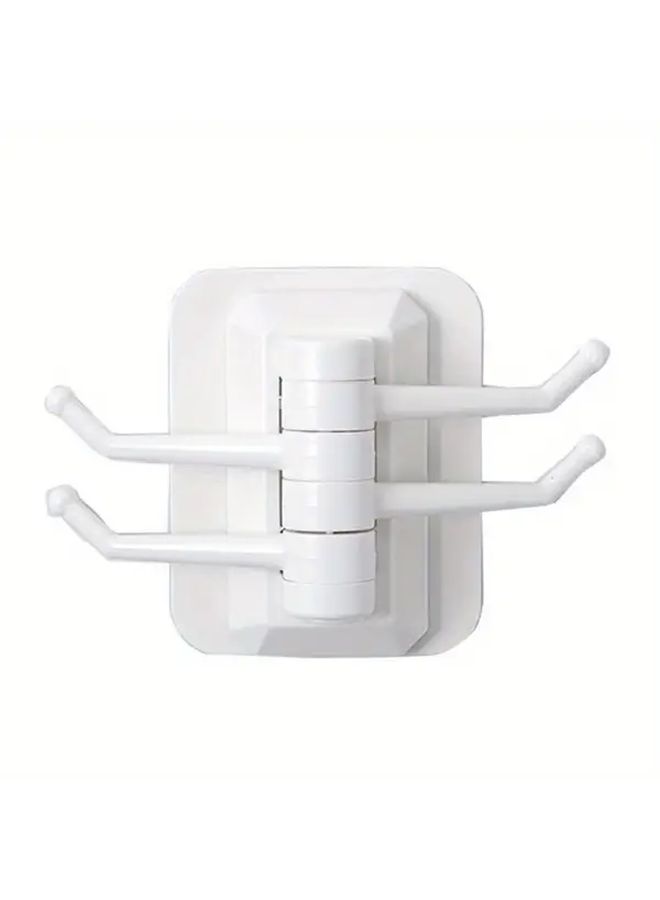 White Strong Self Adhesive Wall Hooks 4 Hooks No Drilling Required Home Storage - Image 5