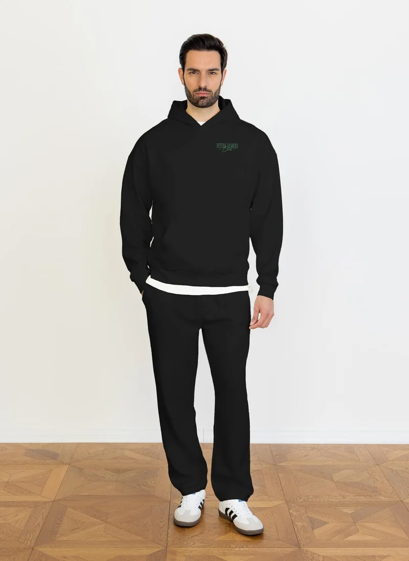 Shapes Black SLOGAN PRINTED HOODIE for Men | Best Price UAE