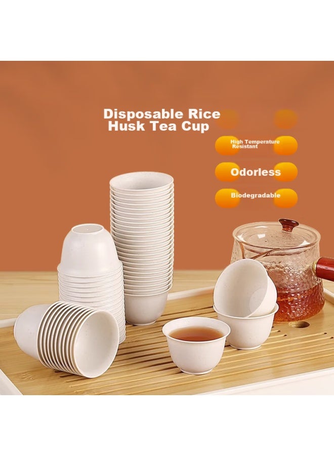 Star Square Star Workshop Disposable Rice Husk Cup Kung Fu Tea Cup 60Ml High-End Heat-Resistant Tea Tasting Cup 200 Pack - Image 4
