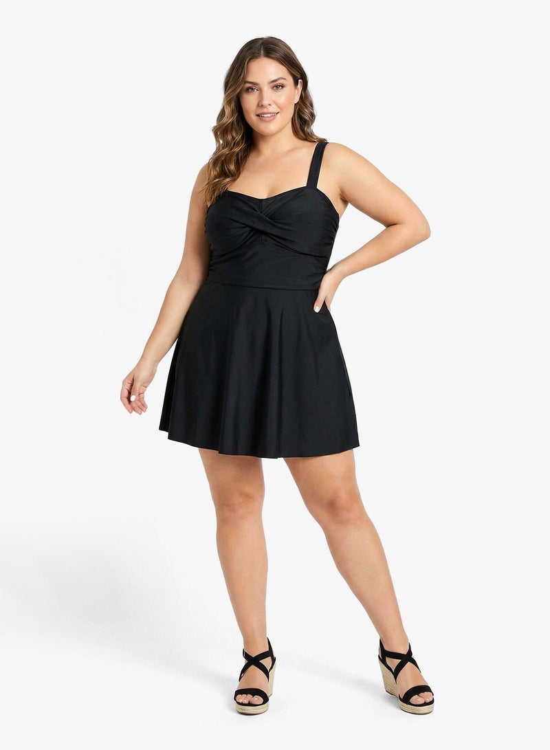 Ella Plus Ruched Swimsuit With Skirt - Image 1
