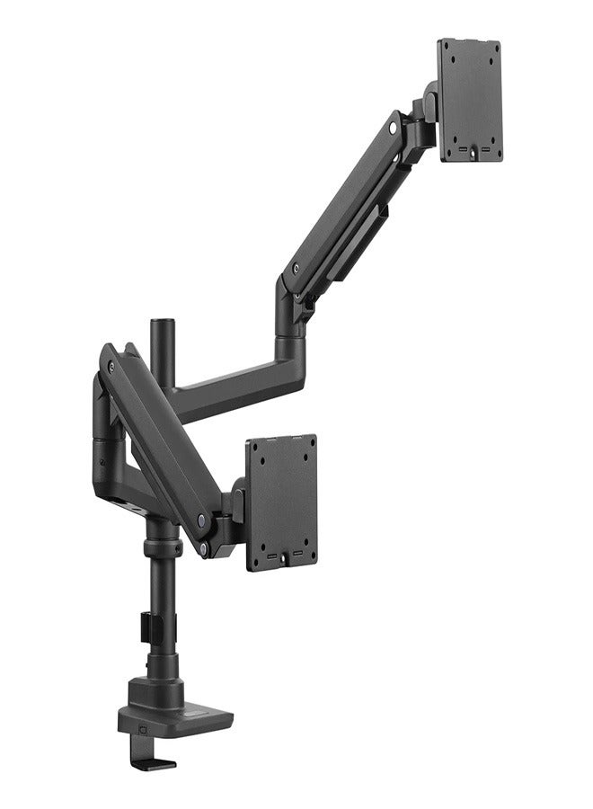 Skill Tech SH69 C024P Heavy Duty Counterbalance Monitor Arm for 17"-49" Screens, VESA 100x100, 20kg Load Capacity per Screen – Black - Image 1