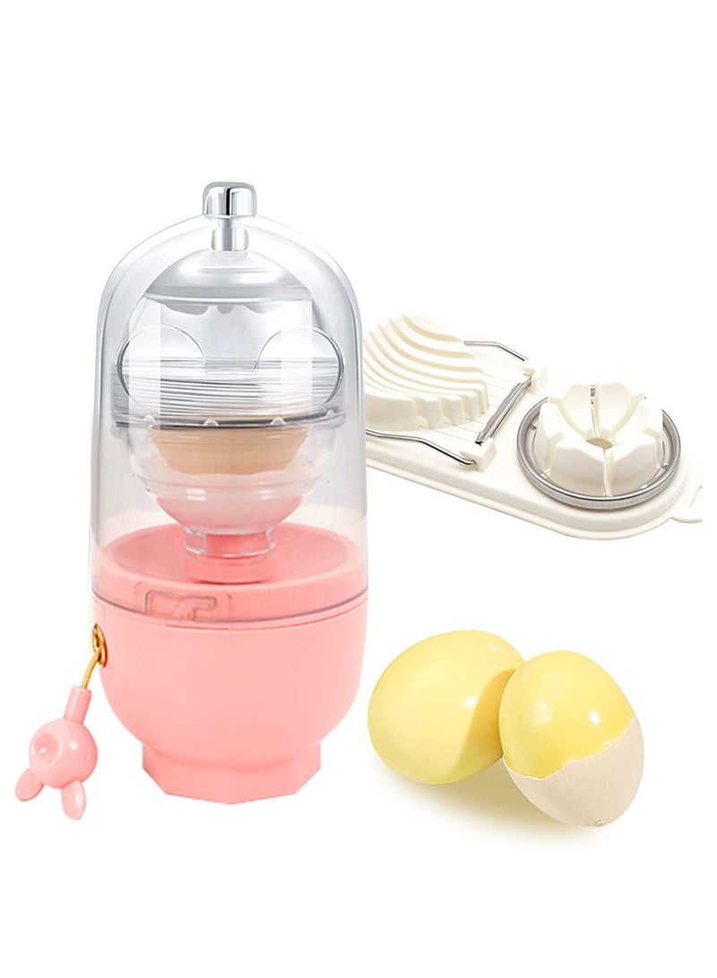 SYOSI Egg Beater, Portable Golden Egg Machine, Egg Cutter, Egg Beater, Shell Shaker with Drawstring, Egg Spinner for Hard Boiled Eggs, Manual Drawstring Diy Kitchen Gadgets for Kids  - Image 1