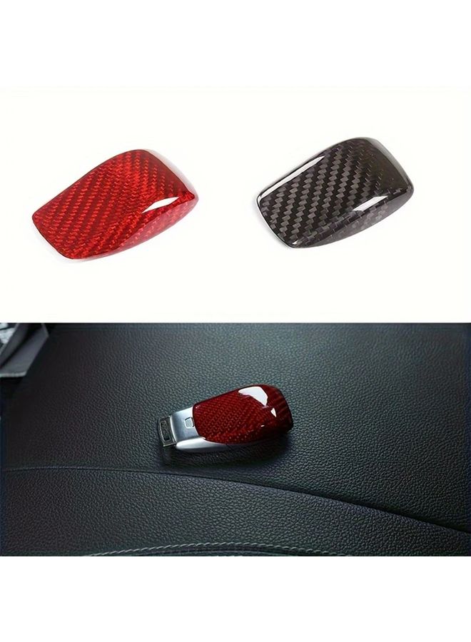 Red Carbon Fiber Key Fob Cover for Mercedes Benz Stick On Durable Interior Accessory - Image 1