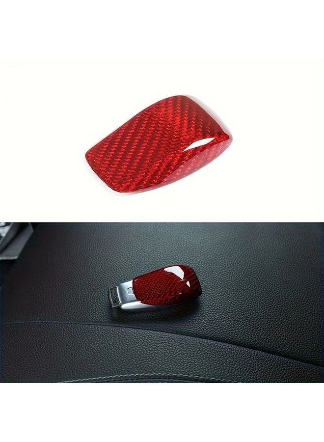 Red Carbon Fiber Key Fob Cover for Mercedes Benz Stick On Durable Interior Accessory - Image 4