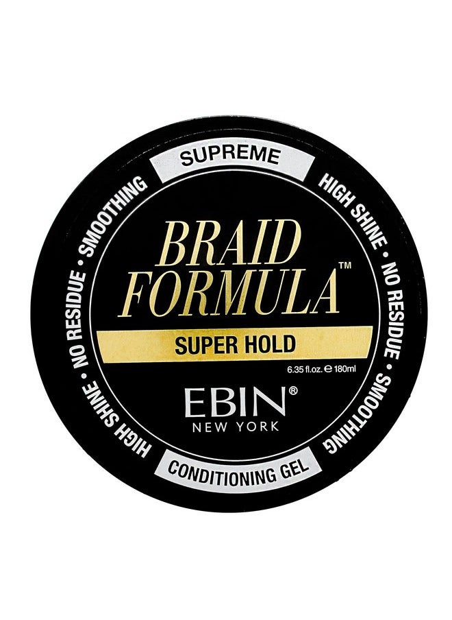 EBIN NEW YORK Braid Formula Conditioning Gel Super Hold 6.35 Oz ; Great For Braiding Twisting Edges No Residue No Flaking Strong Hold High Shine Smoothing With Clean No Buildup  - Image 3