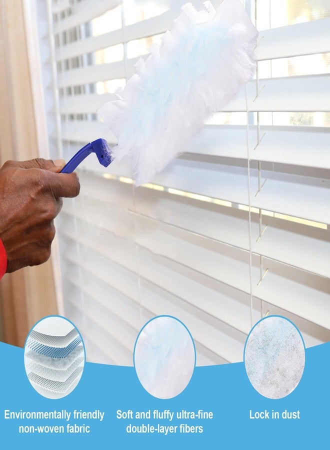 rolyta 30 Pcs Duster Refills for Swiffer Duster, 180 Degree Disposable Duster Refills Bulk Replacement Head with 1 Handle for Cleaning Home Office Furniture, Blue - Image 5