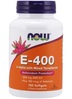 Now Foods E-400 Mixed Tocopherols & Selenium Softgels 100'S