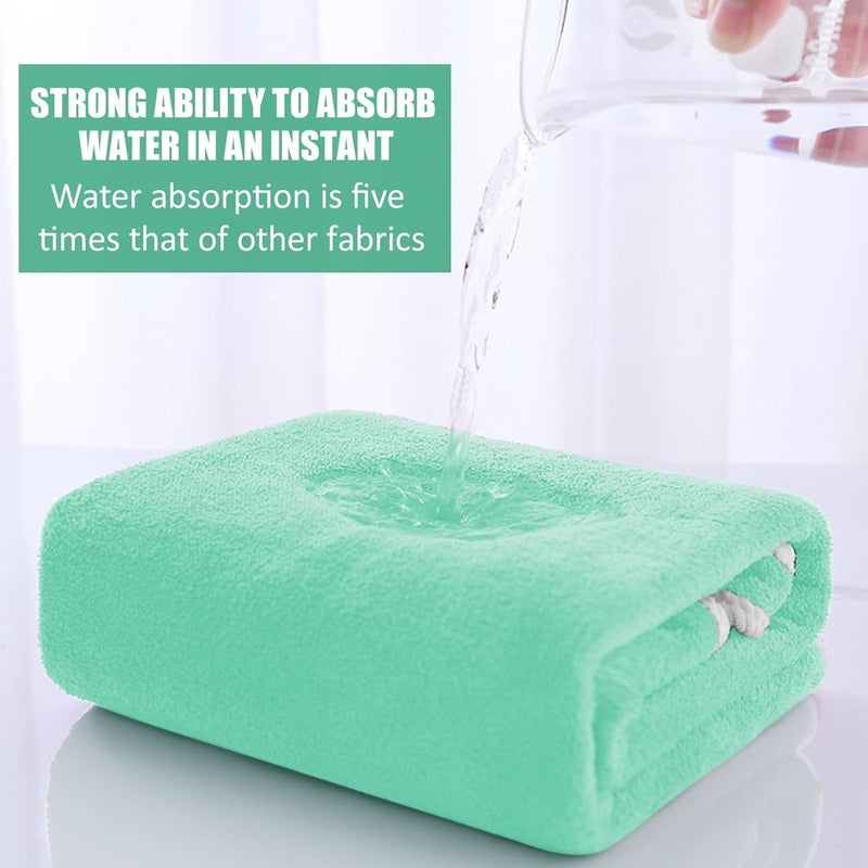 Bath Towel with Pocket and Bow Design, Soft Quick-Dry Bathrobe Towel for Beach, Pool, Bath, and Swimming, Green - Image 4