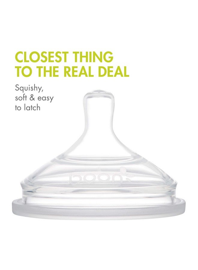 بون حلمات زجاجات الرضاعة من السيليكون من Boon Nursh - حلمات زجاجات الرضاعة من Boon Nursh - مستلزمات تغذية الأطفال بالزجاجة - حلمات زجاجات الرضاعة متوسطة التدفق - 3 قطع - Image 3