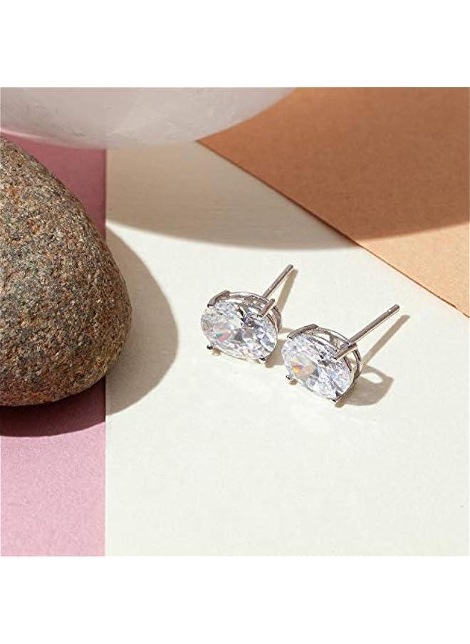 PAVOI - 14K Gold Plated Sterling Silver Cubic Zirconia Stud Earrings for Women | Simulated Diamond CZ Earrings - Image 1