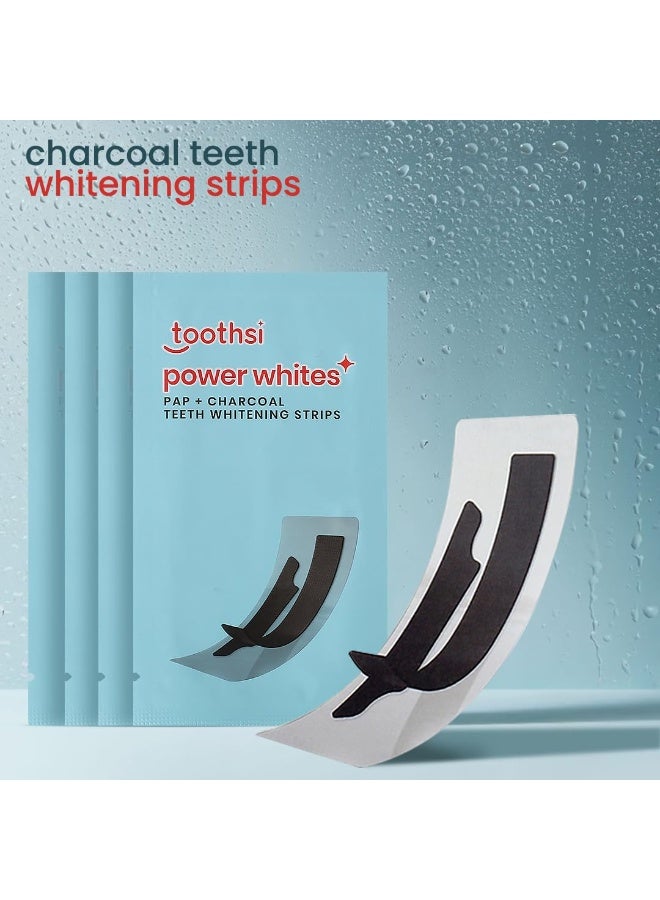 Toothsi شرائط تبييض الأسنان Toothsi Power Whites | تركيبة PAP + الفحم | العناية بالفم | فعالة وآمنة على المينا | إزالة تصبغات الأسنان | مادة ثابتة مانعة للانزلاق | نكهة النعناع | تكفي لـ 14 جلسة علاجية (28 شريطاً) - Image 4