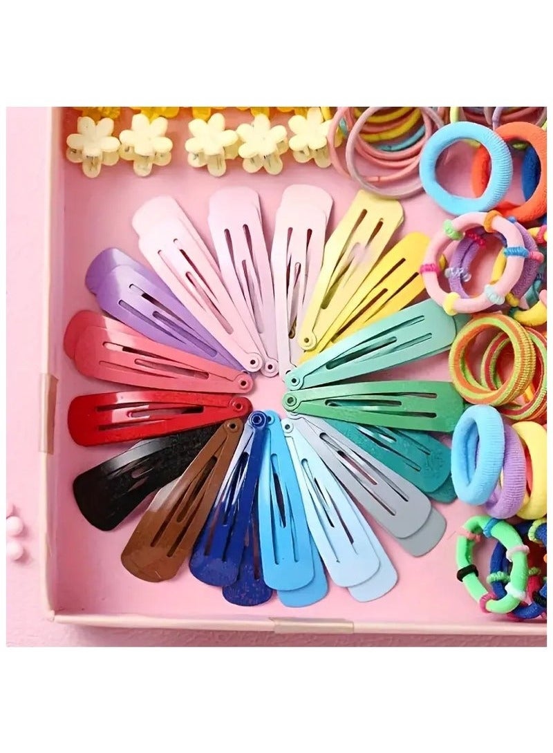 أخبار 780pcs Girls Barrette Hair Tie مجموعة ملونة ذيل حصان مشبك شريط المطاط مع مجموعة آيس كريم باريت الشعر - Image 4
