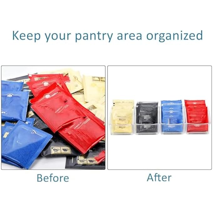 Bukela 2 Pack Acrylic Tea Packet Organizer Clear Tea Storage Box For Countertop Cabinet Kitchen Pantry Small Tea Caddy Holder For Beverage Supplies Sugar Salt Sweetened Spice Pouch - Image 3