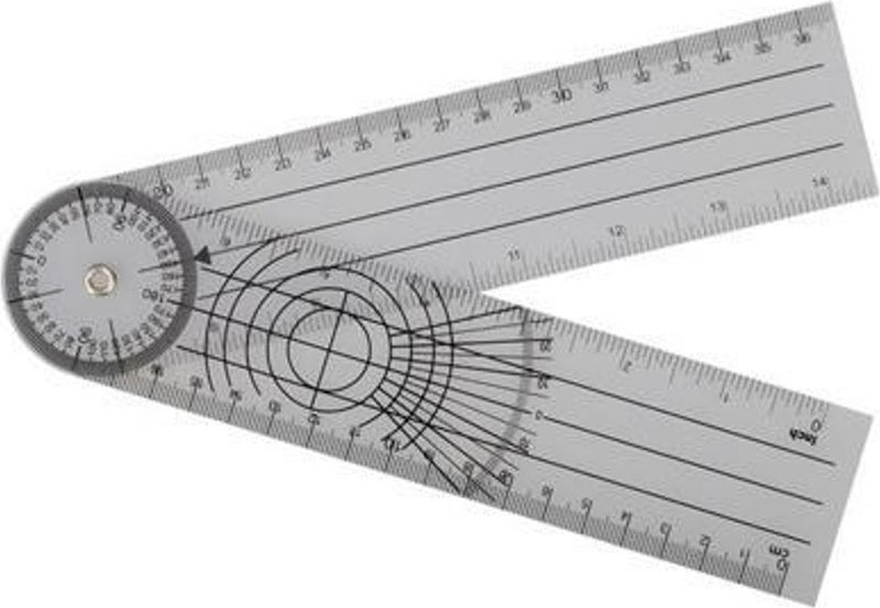 Physio Supply Ruler Goniometer 20 cm 360 Degree Plastic Eha Meter