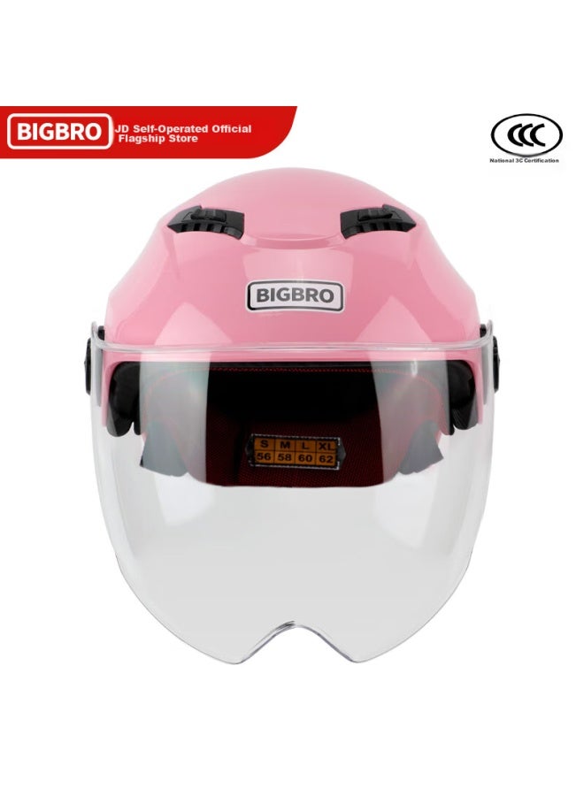 Bigbro X339 Pink New National Standard 3c Electric Motorcycle Helmet, Uni Safety Helmet, Lightweight Summer Style, Sun Protection, Electric Scooter Half Helmet - Image 2