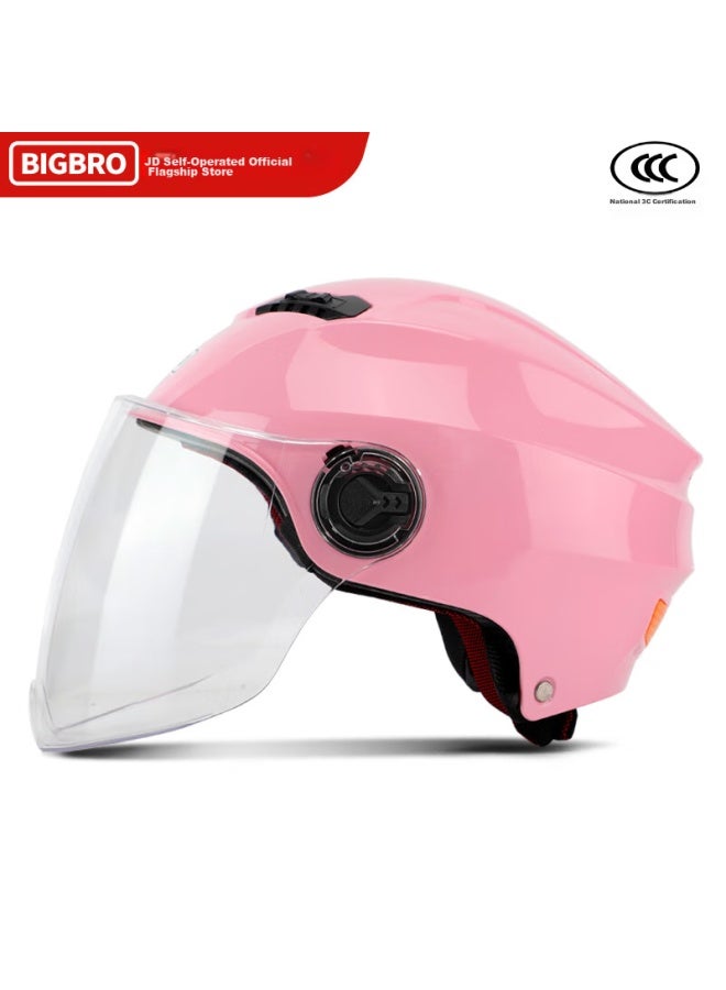 Bigbro X339 Pink New National Standard 3c Electric Motorcycle Helmet, Uni Safety Helmet, Lightweight Summer Style, Sun Protection, Electric Scooter Half Helmet - Image 1