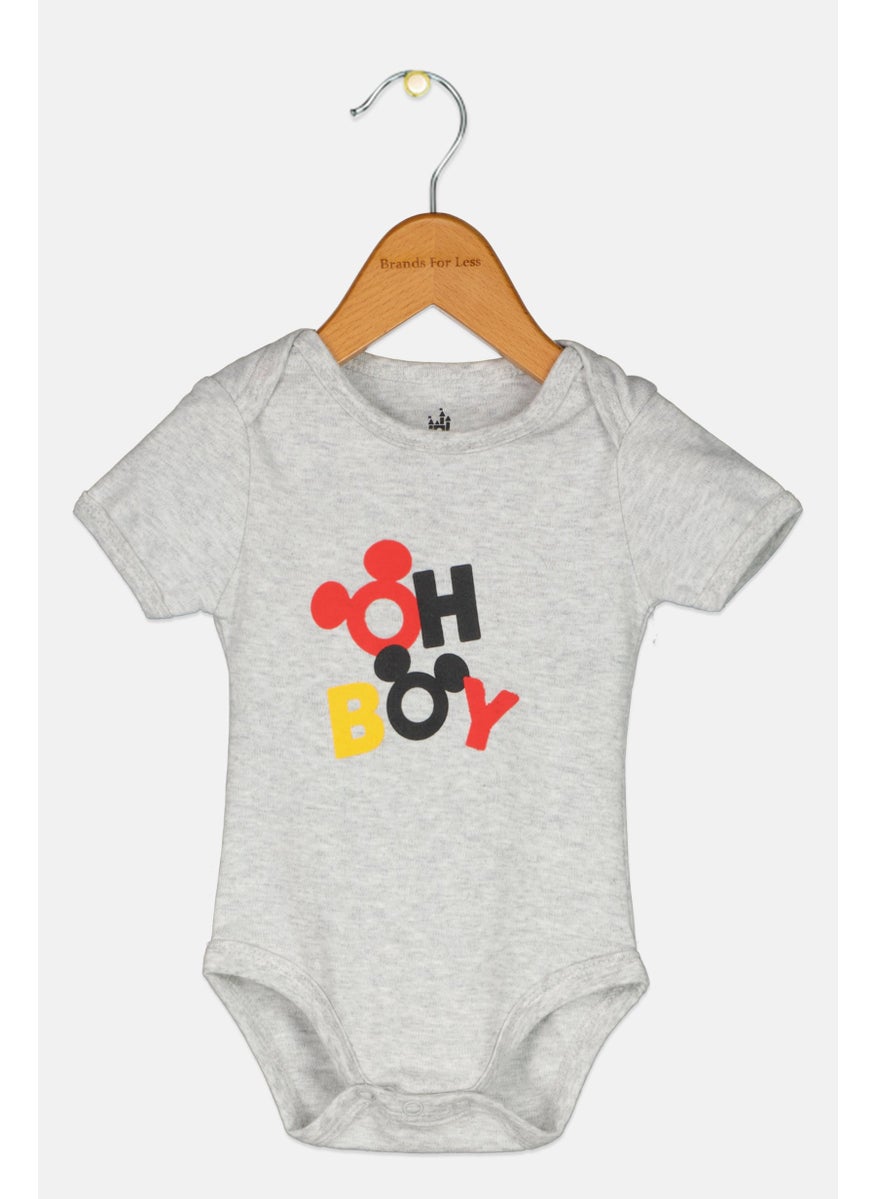 Disney Toddlers Boy Long Sleeve Graphic Print Bodysuit, Grey  - Image 1