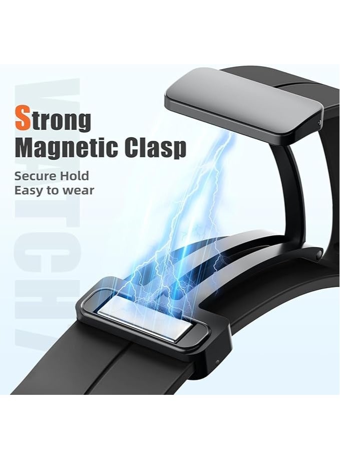 MIGOFAST Magnetic Band Compatible with Samsung Galaxy Watch 7 Ultra 2024 Strap, Magnetic D-Buckle Replacement Band, No Gap Silicone Sports Strap for Samsung Galaxy Watch 7 Ultra Men Women - Image 2