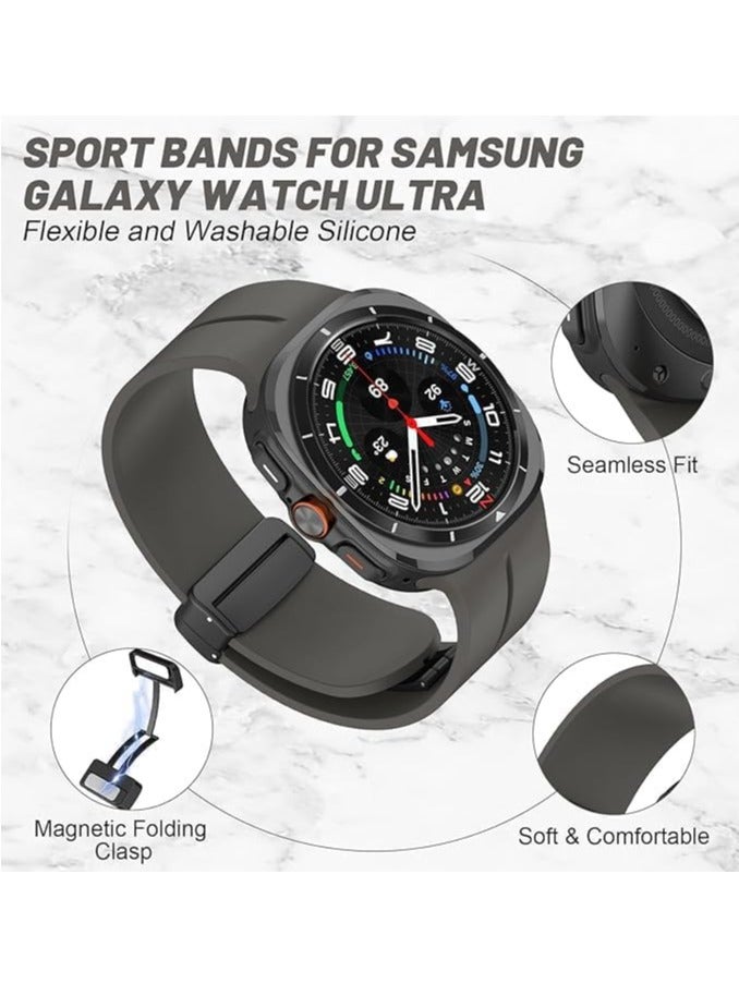 MIGOFAST Magnetic Band Compatible with Samsung Galaxy Watch 7 Ultra 2024 Strap, Magnetic D-Buckle Replacement Band, No Gap Silicone Sports Strap for Samsung Galaxy Watch 7 Ultra Men Women - Image 4