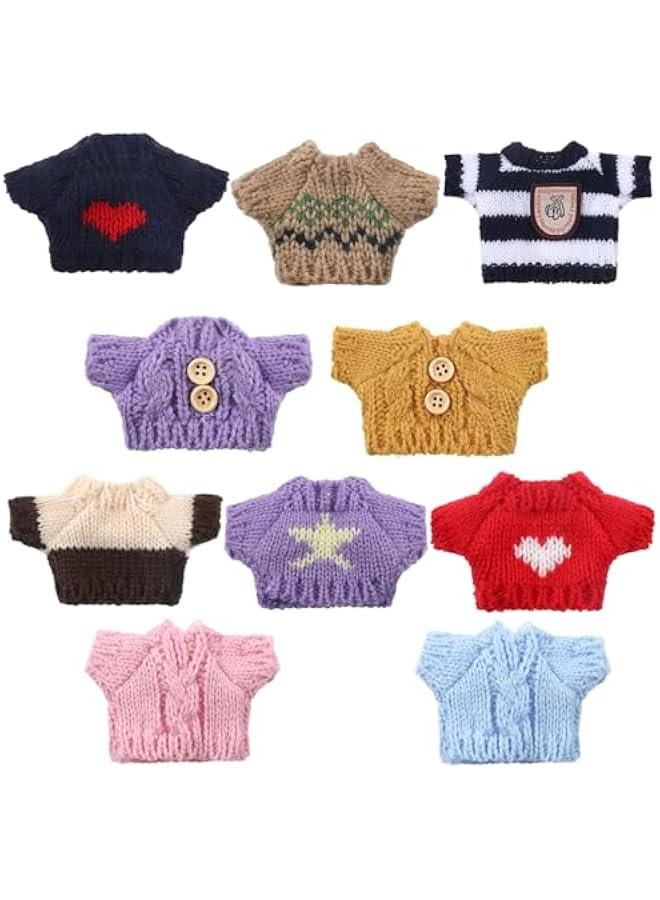 Arabest 10 Pieces  Doll Clothes Set  Accessories Winter Outfits Knitted Clothing Santa Sweater for Doll Accessories(Adorable Style) - Image 1