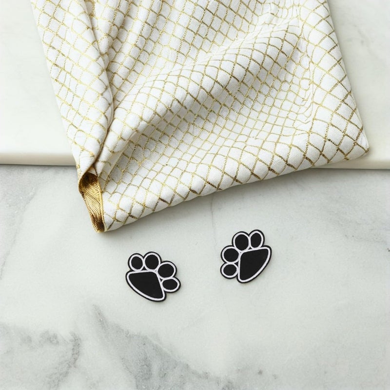 10pcs Dog Paw Embroidered Patch Set with Adhesive Backing, Cloth Appliques for Garment Decoration, DIY Sewing Accessories for Clothing and Bags - Image 3