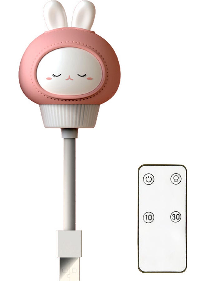 نيبمينينت مصباح LED ليلي صغير قابل لإعادة الشحن بمنفذ USB بتصميم كرتوني على شكل أرنب، مناسب لإطعام الطفل والقراءة ومزود بإعداد مؤقت لمدة 10/30 دقائق متعدد الألوان 19 X 6 6.8سم - Image 1