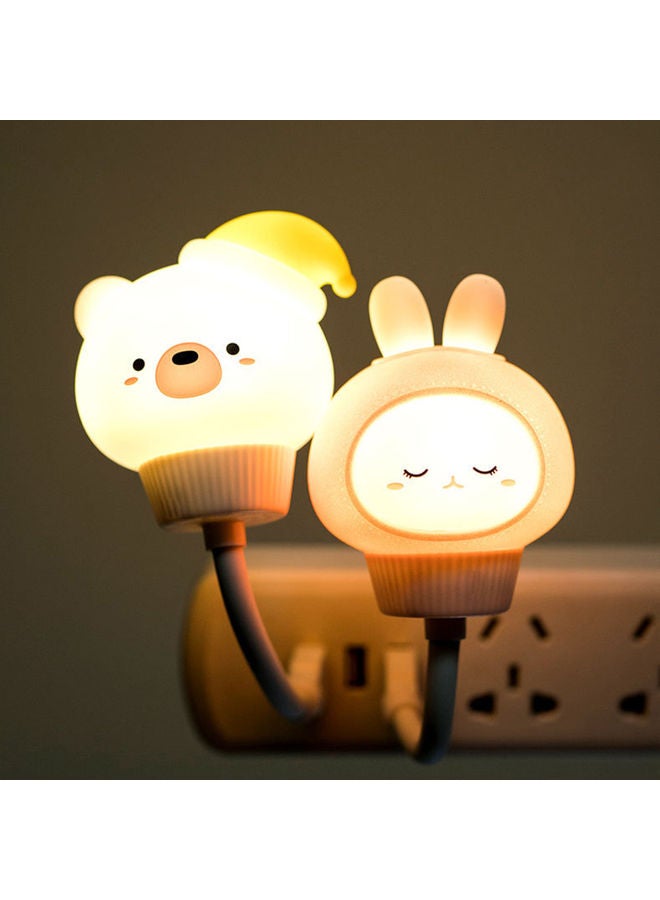 نيبمينينت مصباح LED ليلي صغير قابل لإعادة الشحن بمنفذ USB بتصميم كرتوني على شكل أرنب، مناسب لإطعام الطفل والقراءة ومزود بإعداد مؤقت لمدة 10/30 دقائق متعدد الألوان 19 X 6 6.8سم - Image 2