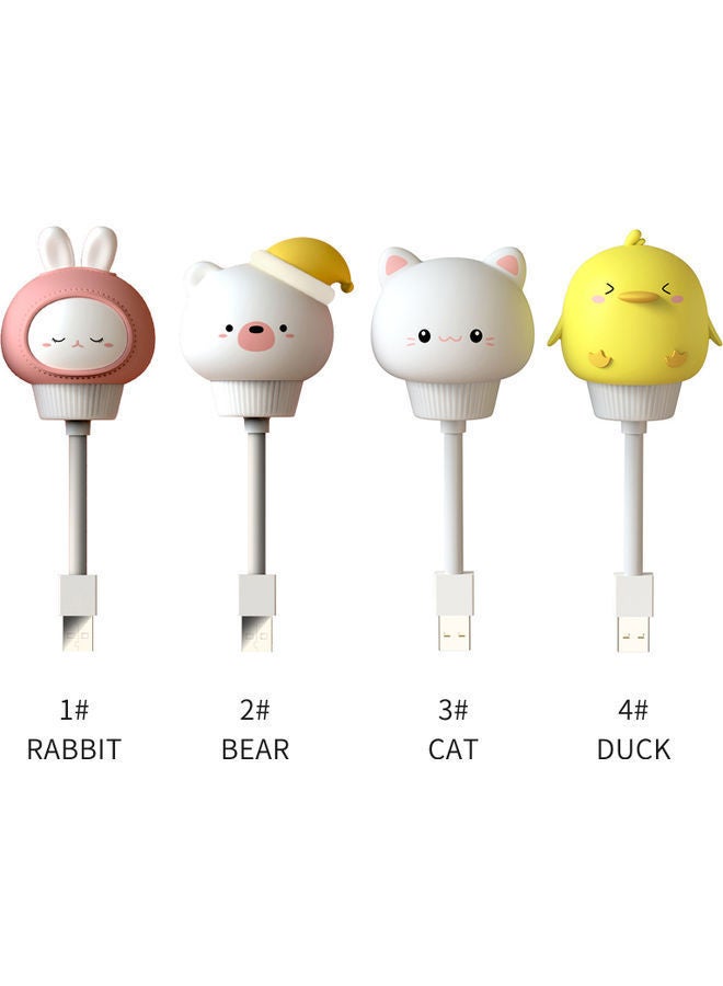 نيبمينينت مصباح LED ليلي صغير قابل لإعادة الشحن بمنفذ USB بتصميم كرتوني على شكل أرنب، مناسب لإطعام الطفل والقراءة ومزود بإعداد مؤقت لمدة 10/30 دقائق متعدد الألوان 19 X 6 6.8سم - Image 3