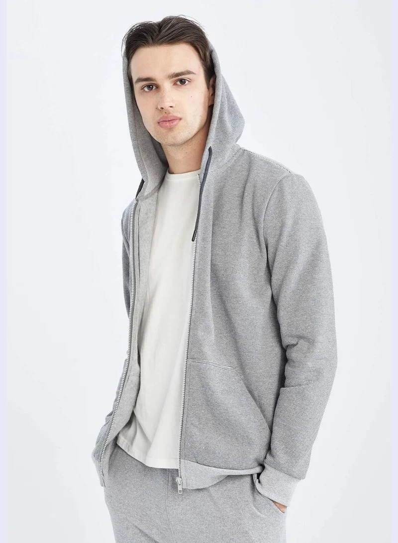 ديفاكتو Slim Fit Hooded Cardigan