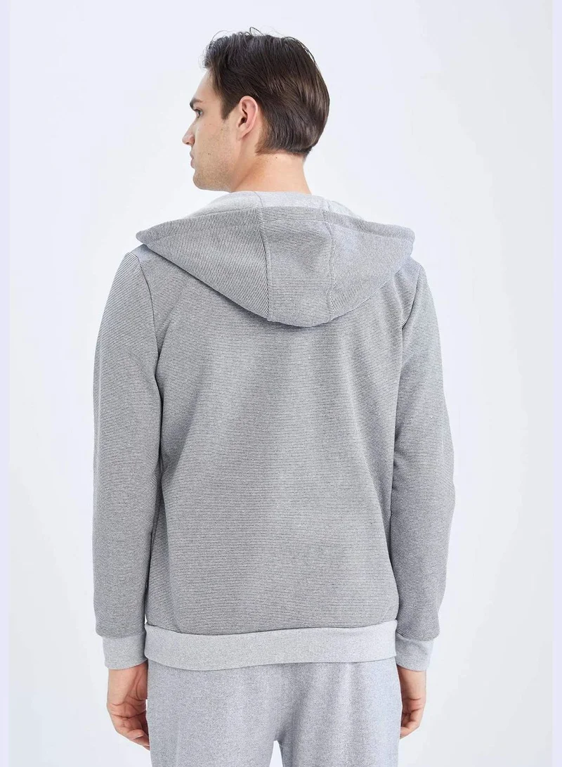 ديفاكتو Slim Fit Hooded Cardigan