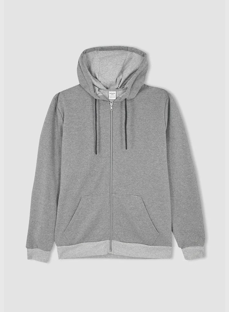 ديفاكتو Slim Fit Hooded Cardigan