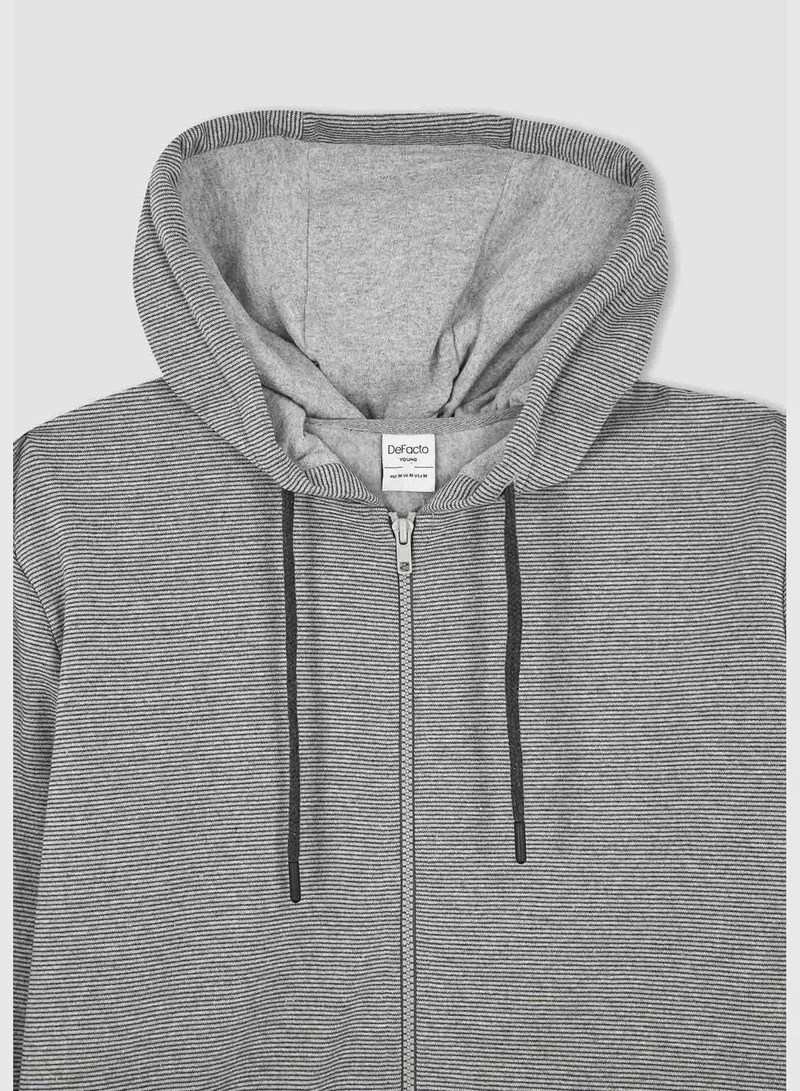 ديفاكتو Slim Fit Hooded Cardigan