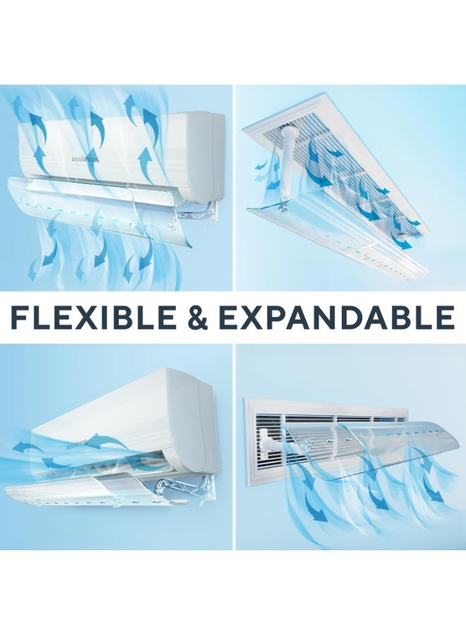 Split AC Deflector Central, AC Vent Deflector Adjustable Windshield 56-102.5 CM Central AC Air Flow Deflector, Universal All AC Split Air Conditioner Deflector, Registers, Grilles - Image 4