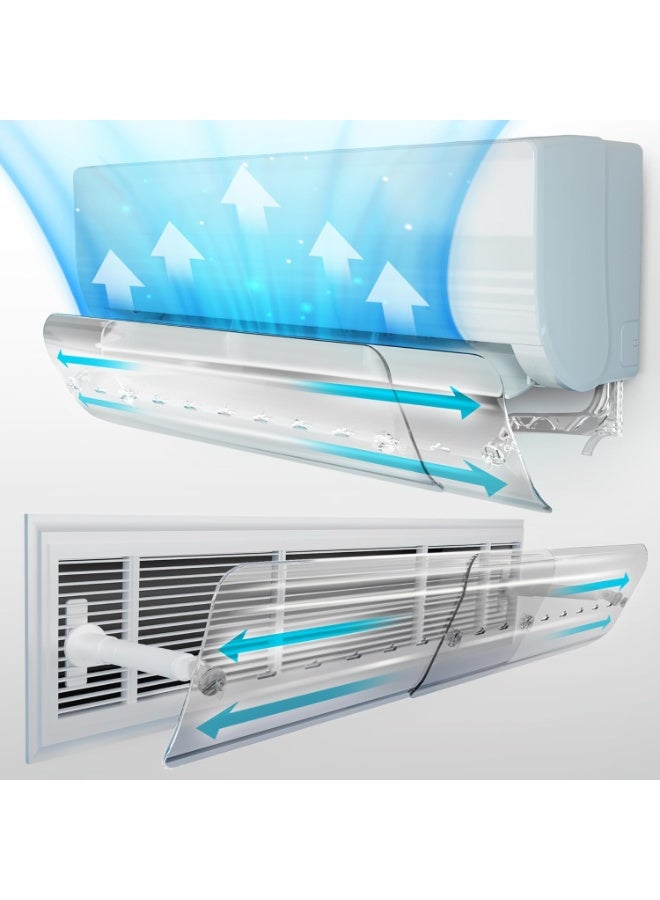Split AC Deflector Central, AC Vent Deflector Adjustable Windshield 56-102.5 CM Central AC Air Flow Deflector, Universal All AC Split Air Conditioner Deflector, Registers, Grilles - Image 1