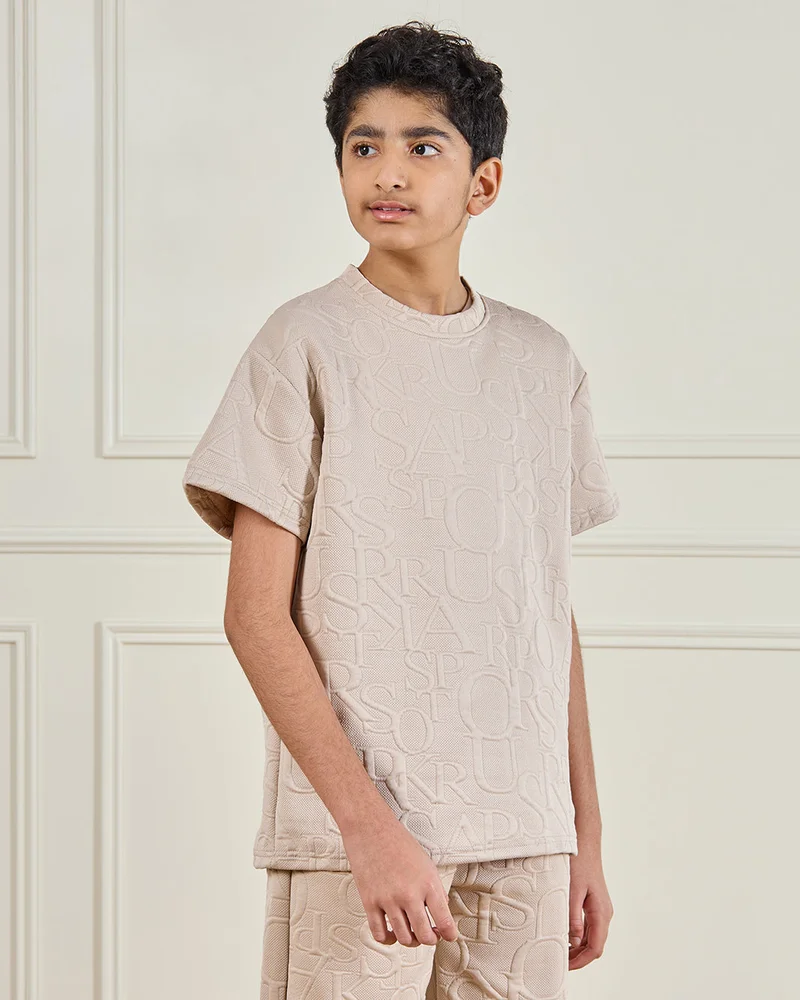REDTAG Senior Boys Beige Casual Set (2 Piece)