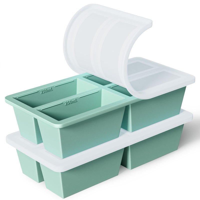 FDDAI Silicone Freezer Tray for Sauce Cube: FDDAI Super Prep Freezing Tray for Souped Storage - Freeze 125mL 250mL Broth Soup Portion - Image 1