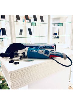 TOTAL Total Angle Grinder 2200W, 230mm Disc, 6600rpm, M14 Spindle, with Auxiliary Handle & Extra Carbon Brushes – Heavy Duty Cutting, Grinding & Polishing Tool - TG12223026, 220-240V  - Image 2