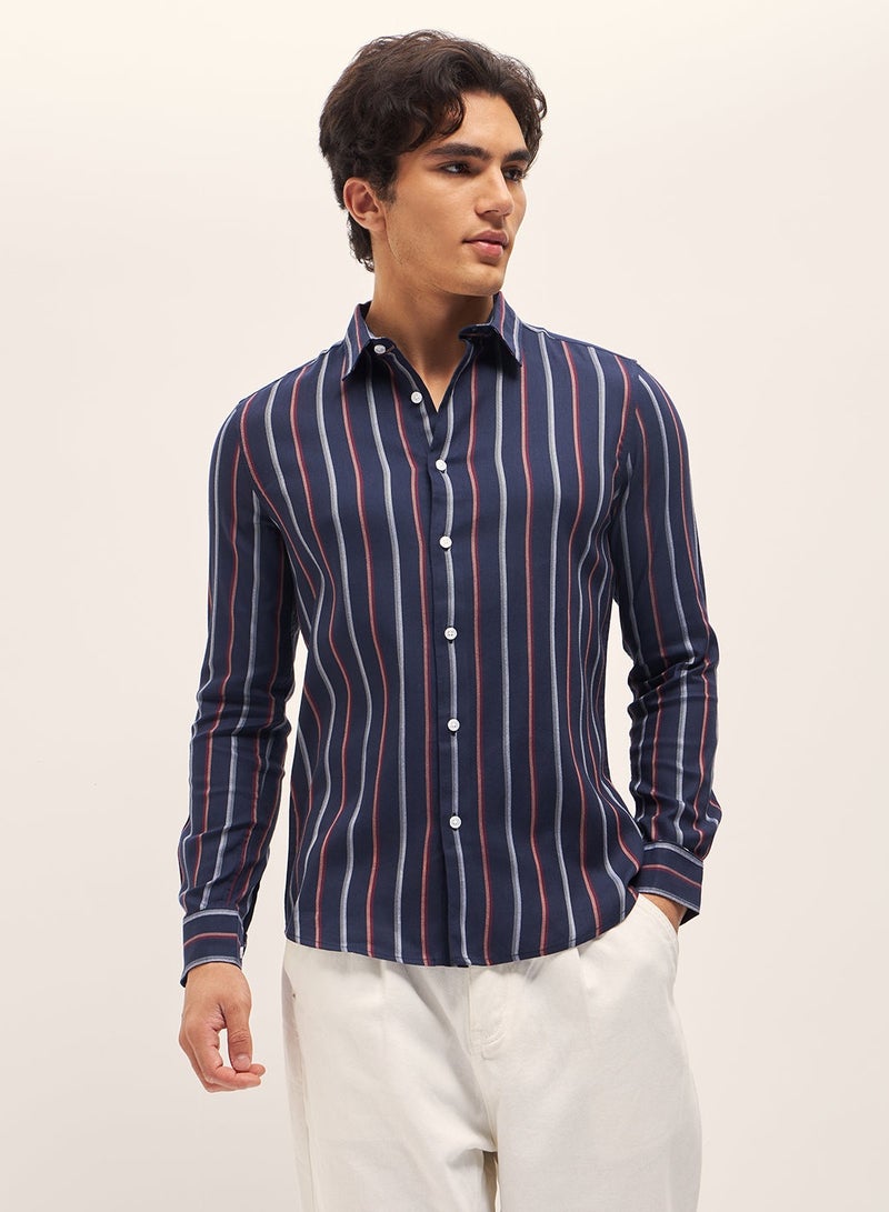 THE BEAR HOUSE Cotton Shirt for Men | Slim Fit, Long Sleeve, Casual & Formal Wear | Soft, Breathable Fabric for Office, Everyday, & All-Season Use in Classic & Trendy - Image 1