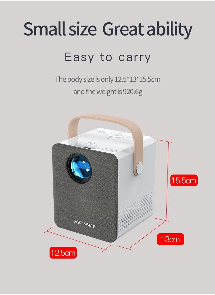 GEEK SPACE - 4K Smart Projector Portable Projector With 5G Wifi And Bluetooth HD 1080P 4K Supported 100 Inch Screen Portable Movie Projector Built In Speaker Gmae Projector Mini Led Projector - Image 1