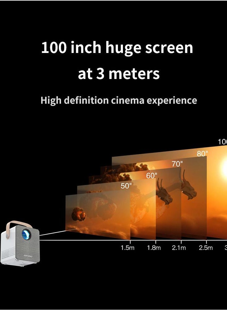 GEEK SPACE - 4K Smart Projector Portable Projector With 5G Wifi And Bluetooth HD 1080P 4K Supported 100 Inch Screen Portable Movie Projector Built In Speaker Gmae Projector Mini Led Projector - Image 1