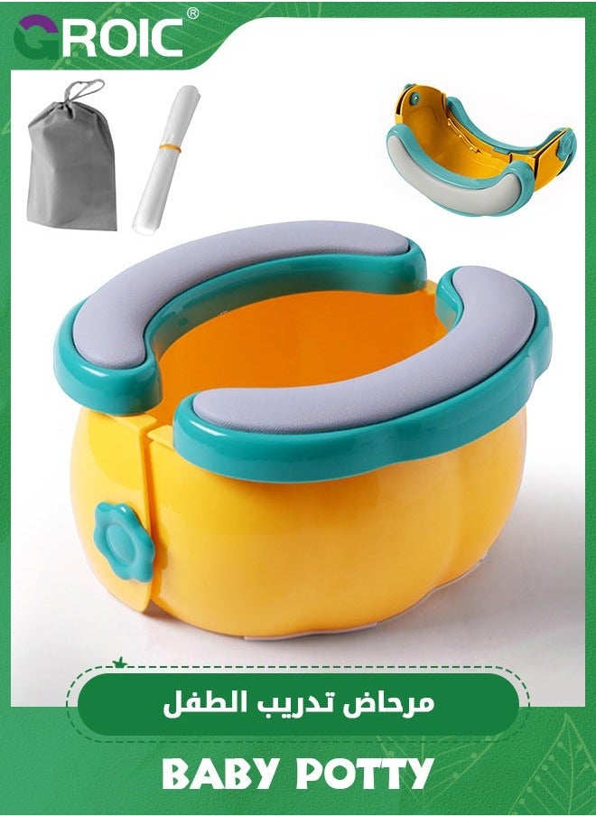 GROIC Portable Baby Toilet,Travel Potty,Bottomless Potty with 20 Disposable Liners,Kids Chair Cover,Portable Car Storage Bag  - Image 1