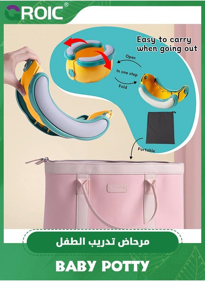 GROIC Portable Baby Toilet,Travel Potty,Bottomless Potty with 20 Disposable Liners,Kids Chair Cover,Portable Car Storage Bag  - Image 2