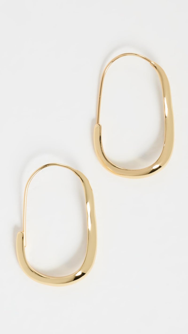 SHASHI Women's Mia Wave Hoop Earrings, Gold, One Size - Image 2