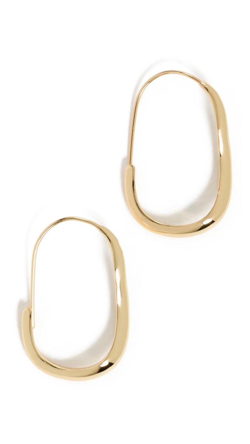 SHASHI Women's Mia Wave Hoop Earrings, Gold, One Size - Image 1