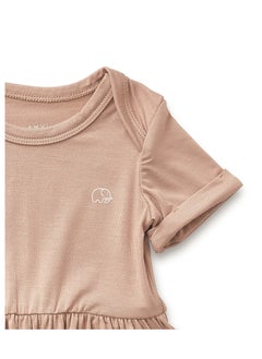 أنفي بيبي Organic Bamboo Spandex Onesie Dress- Mocha  - Image 2