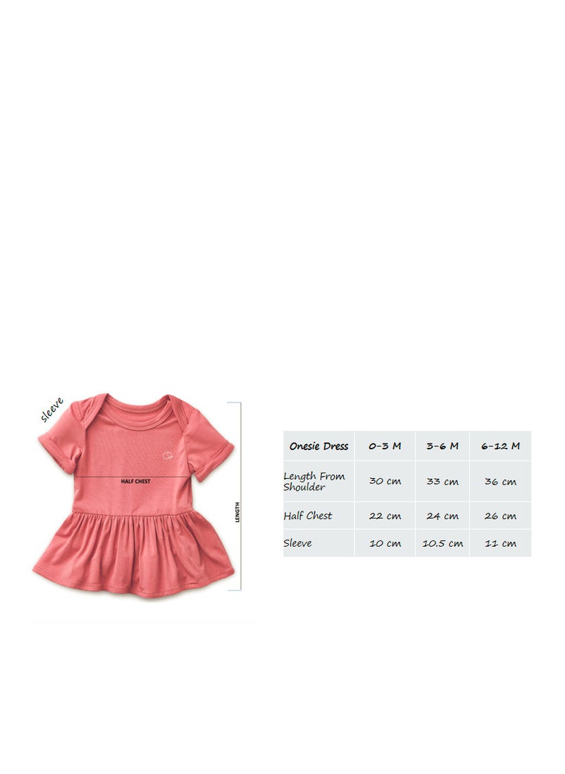 Anvi Baby Organic Bamboo Spandex Onesie Dress- Mocha  - Image 5