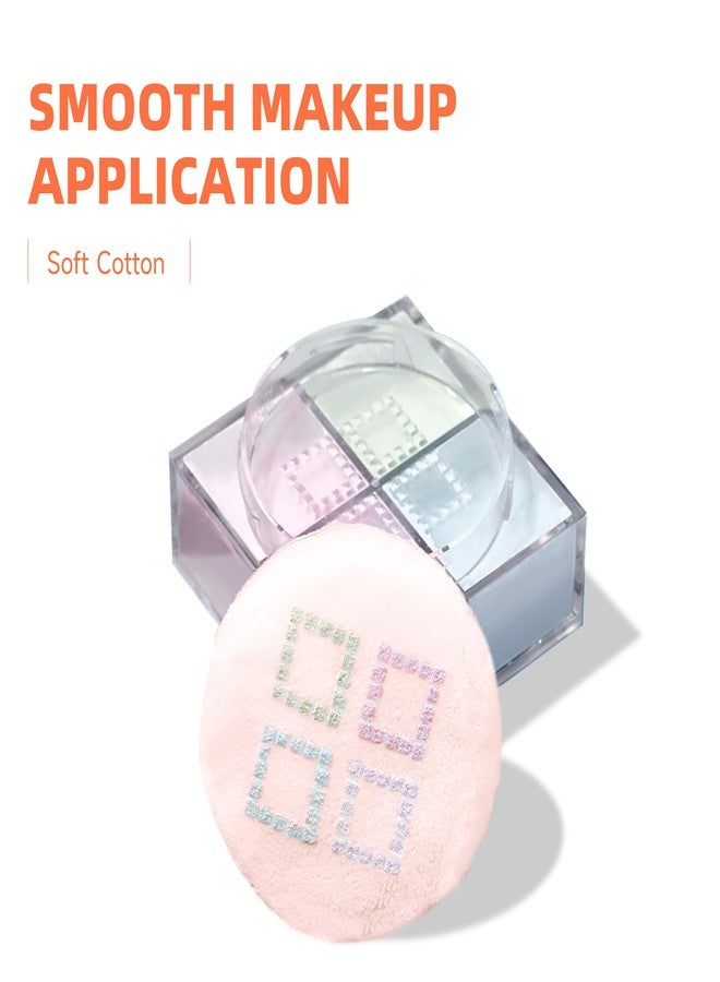 PURE 10 Pieces Pure Cotton Powder Puff, Makeup Puff for Powder Foundation, 3.15-inch Normal Size with Strap, Blending for Loose Powder Mineral Powder Body Powder Wet Dry Makeup Tool - Image 4